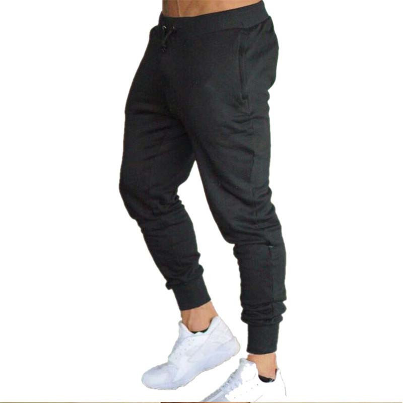 Cross-Border Spring and Autumn Men's Casual Jogger Slim Pants Elastic Fitness Long Pants Solid Color Dropshipping