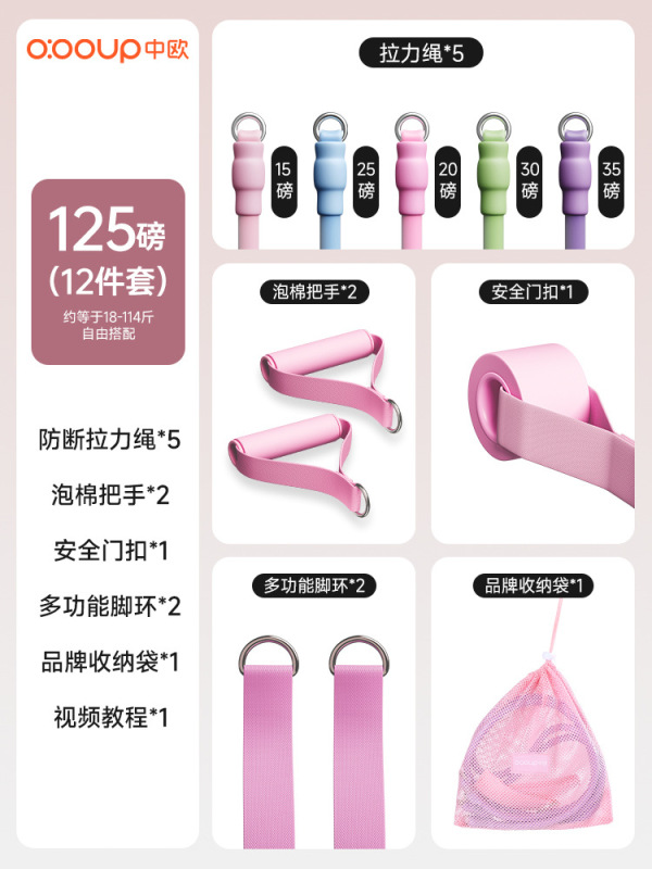 拉力绳家用健身弹力带女弹力绳开肩练背练腿挂门高位拉训练神器|undefined