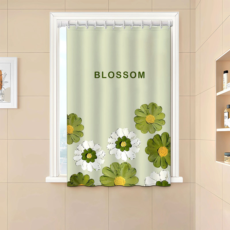 Bathroom Small Window Waterproof Curtain, Bathroom Anti-Peeping Window Hanging Curtain, No-Drill Shower Blocking Curtain, Retractable C&