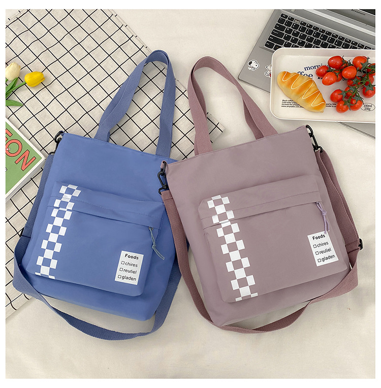 Women's Large Summer Spring Nylon Lingge Fashion Square Zipper Shoulder Bag display picture 5