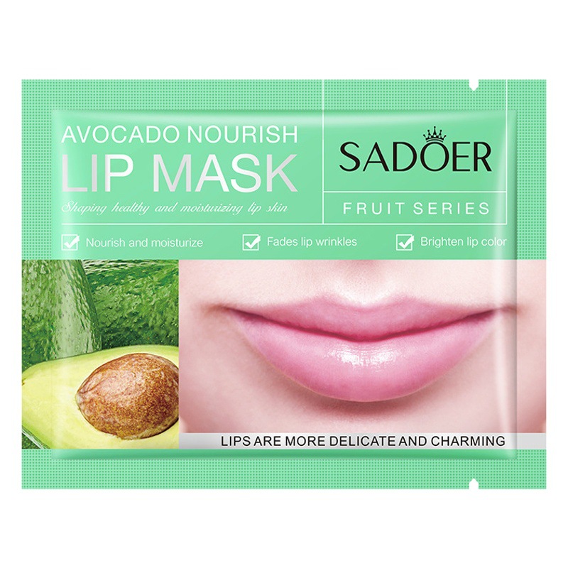 Full English Fruit Lip Mask Sadoer Avocado Lip Mask to Fade Lip Lines in Tablets Cross-Border Export Live Broadcast Wholesale