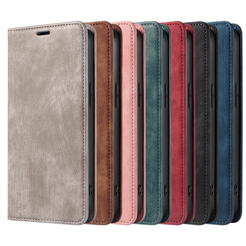 Suitable for iPhone 18 Pro Max Phone Leather Case, Apple 16E Magnetic Phone Case, 17 New Model Flip Cover Protective Case