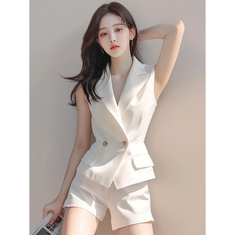 French professional suit women's summer with a set of capable temperament small man suit waistcoat shorts two-piece set