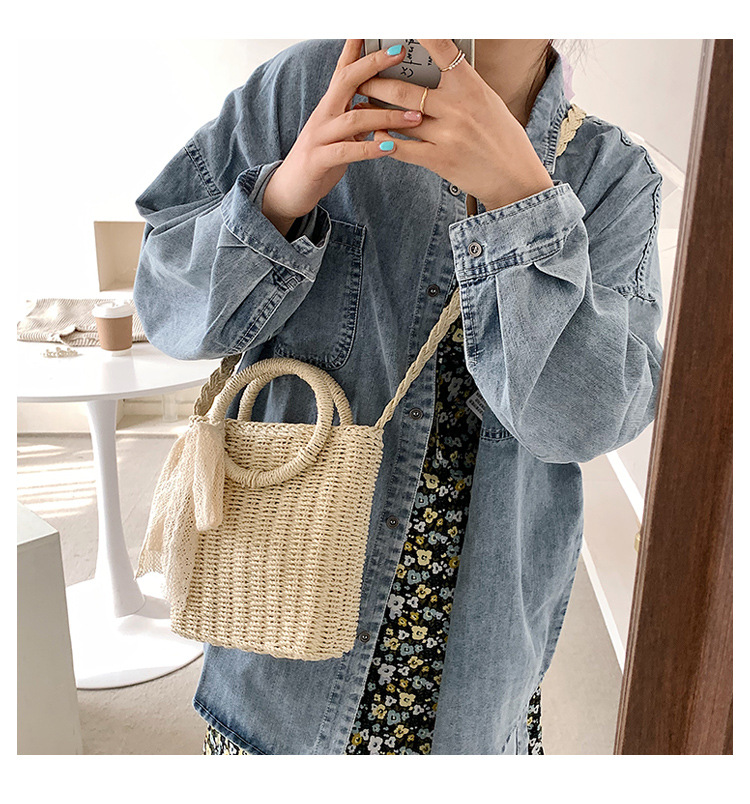 Straw woven fashion spring and summer new shoulder messenger bags20198cmpicture1