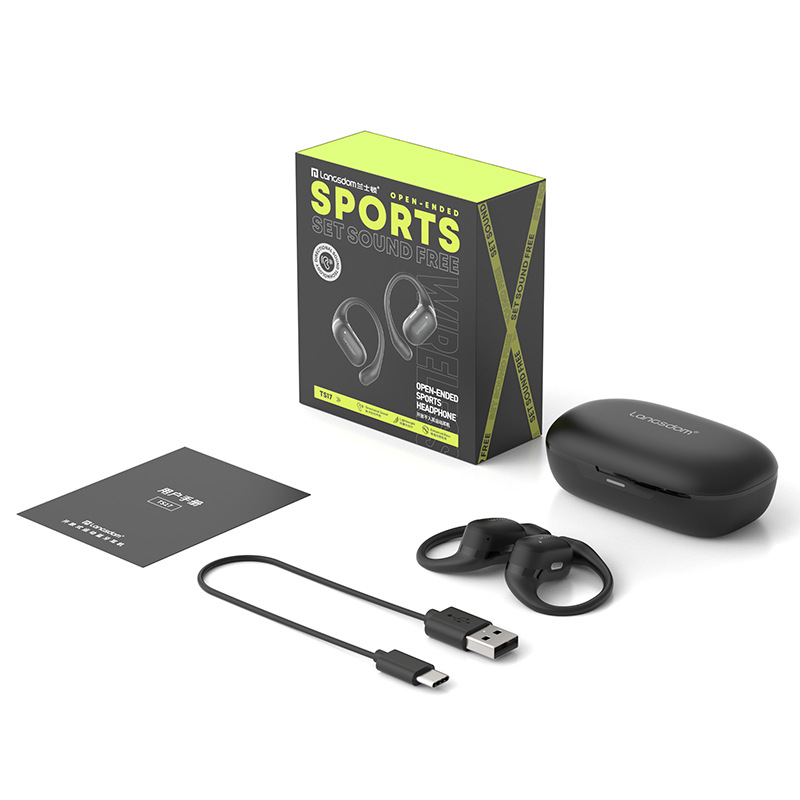 Lanston TS17 auriculares Bluetooth tipo auriculares concepto de conducción ósea abierto sin llamadas auditivas reducción de ruido deporte correr
