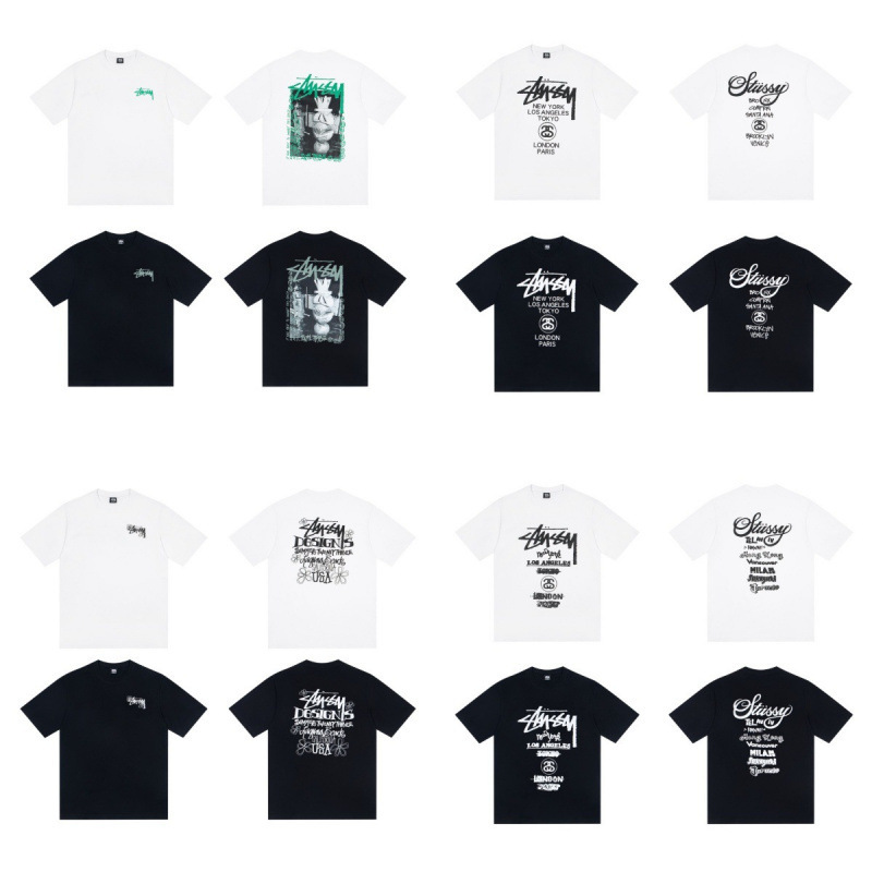 High-End Version Exclusively for Cross-Border Sales, Stu X In-Stock Real Photos, Double Yarn Pure Cotton Heavyweight Loose Short-Sleeve T-Shirt, Couple Style High-End Version Exclusively for Cross-Border Sales, Stu X In-Stock Real Photos, Double Yarn Pure Cotton Heavyweight Loose Short-Sleeve T-Shirt, Couple Style