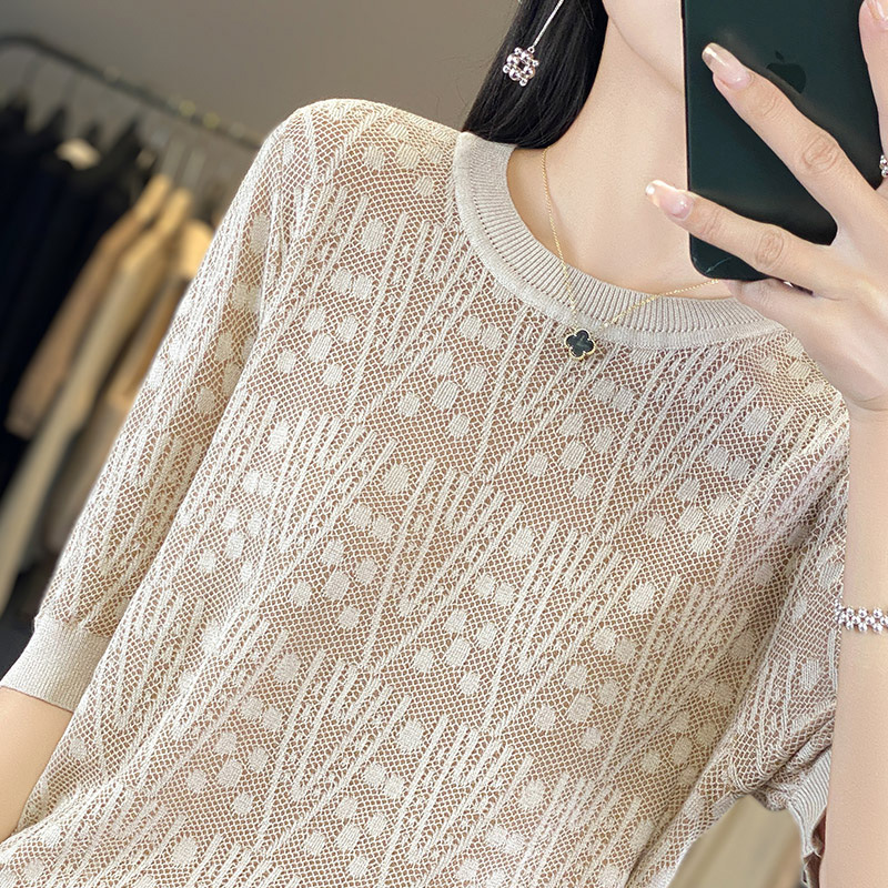 Spring and Summer Short plus size chubby girl Inner Base Shirt Knitted Ice Silk Lace Camisole Women's Suit