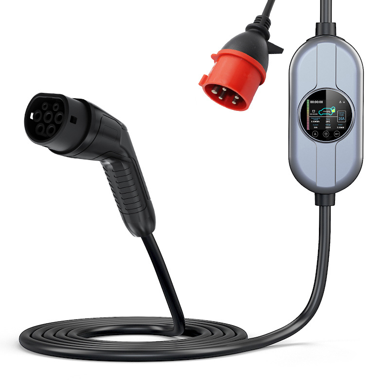 欧标新能源电动汽车充电桩便携壁挂两用充电桩3.5KW7KW11KW随车充
