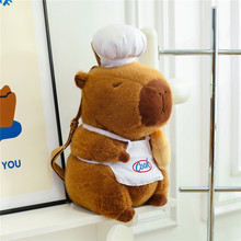 跨境2025秋冬甜美校园卡通动漫jK少女卡皮巴拉毛绒包包慵懒双肩包