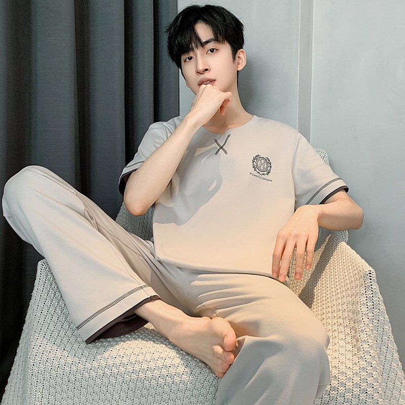 Verano de los nuevos hombres de manga corta pantalones de traje de estilo coreano estudiante simple casual suelta más tamaño desgaste del hogar Delgado