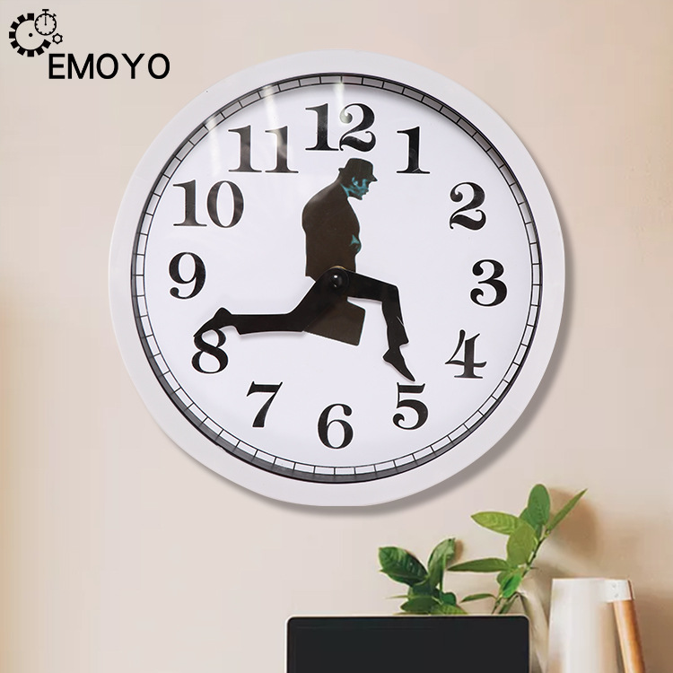 Transfronterizo nuevo silencioso caminar tiempo empresario maletín Reloj de pared de cristal reloj personalizado reloj redondo decorativo