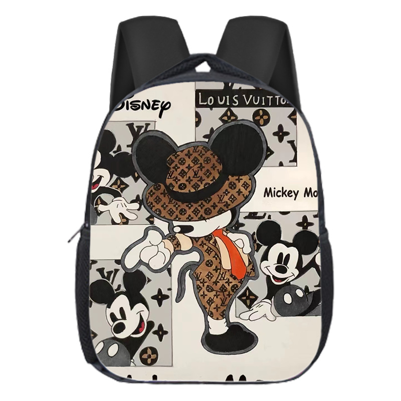 Mochila escolar popular de Mickey para niños, mochila de jardín de infantes, dibujos animados, linda, versátil, para estudiantes de primaria, mochila de gran capacidad, ligera
