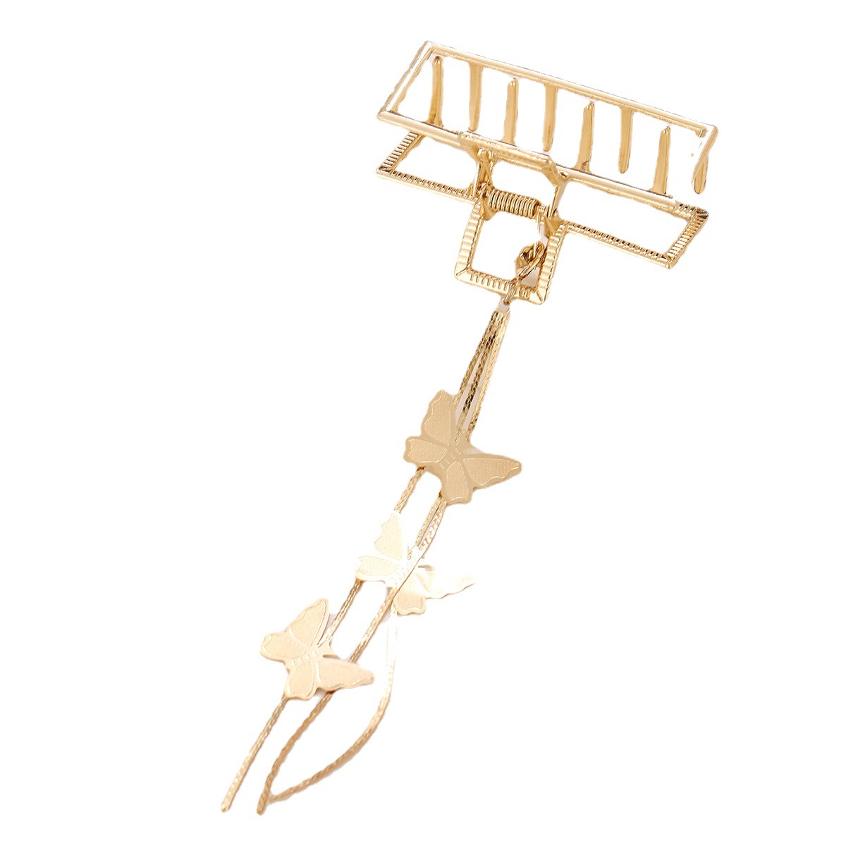 Estilo coreano metal moda hueco clip mariposa horquilla borla colgante tiburón clip hueco espalda Cabeza accesorios para el cabello para las mujeres