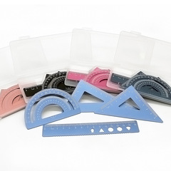 Ruler wholesale aluminum alloy ruler set exam drawing four-piece ruler multi-function ruler metal ruler set stationery wholesale