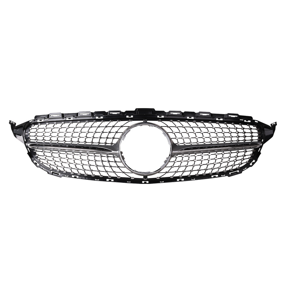 Suitable for Mercedes-Benz C-Class W205 14-22 Years, Starry Amg Gt Style Grille with Vertical Slats Modification