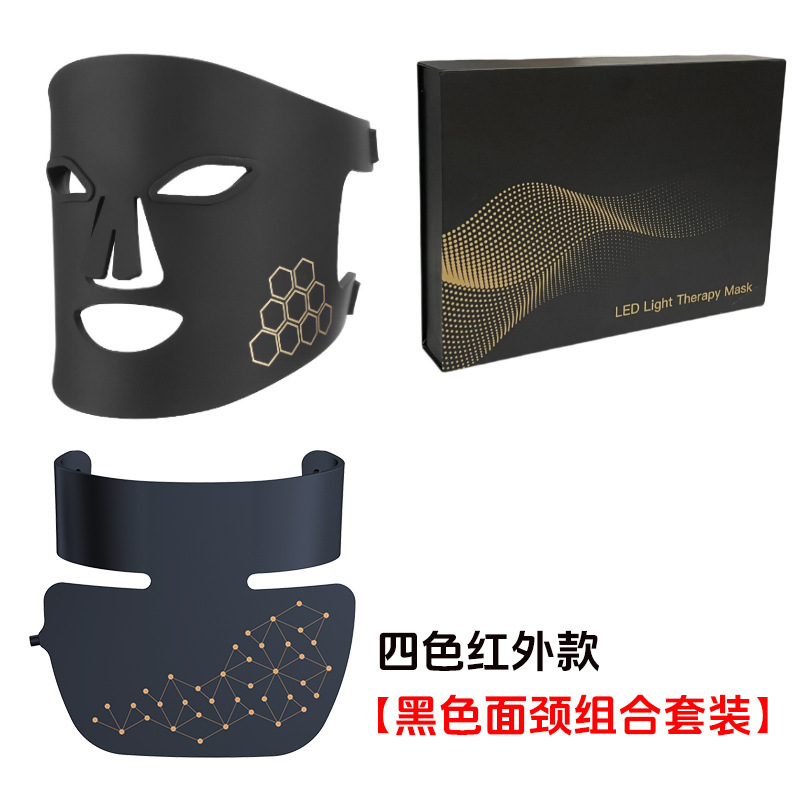 光子美容器具 LED フェイスとネックの組み合わせセット 850 赤外線肌の若返りと浄化クロスボーダー美容光療法マスク|undefined
