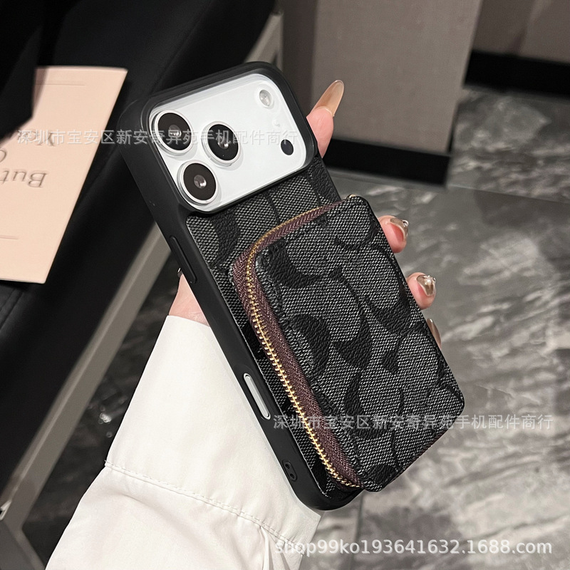 欧美拉链卡包保护壳适用iPhone17ProMax钱包款跨境爆款苹果手机壳|undefined