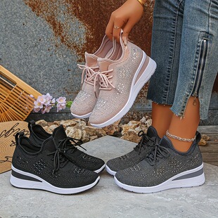 P 41594 Rhinestone Lace-up Sneakers ˮ�ϵ�����e�\��Ь