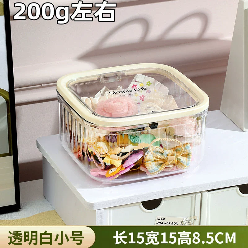 Desktop Garbage Can, Transparent Pop-Top Storage Bin, Small & Large Options
