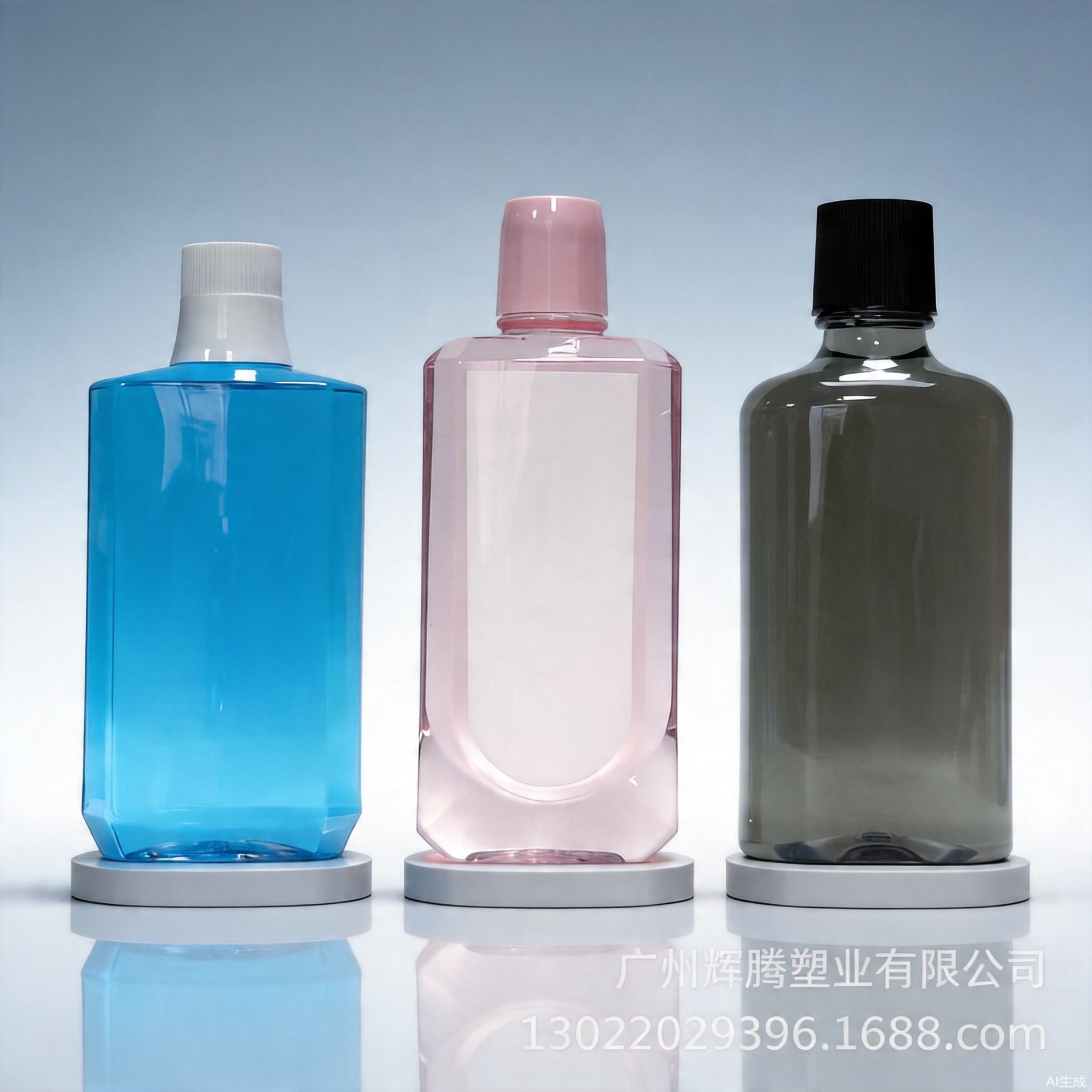 漱口水瓶500ml PET扁瓶塑料空瓶 口腔清洁剂瓶 妇科护理液瓶