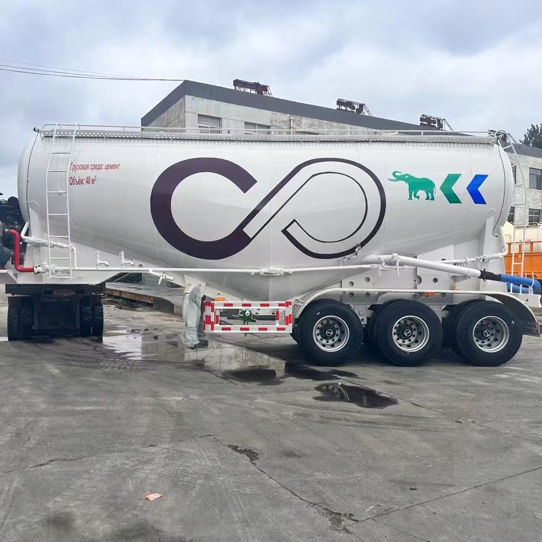Cross-Border Lightweight Bulk Cement Tank Truck 55 Cubic Ash Powder Tank Semi-Trailer Transport Vehicle for Large-Scale Use
