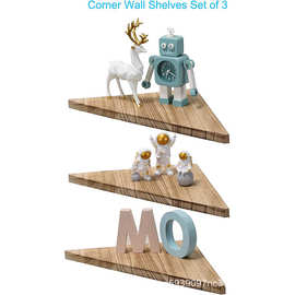 木质墙板三角隔板壁挂置物架收纳储物架背景墙装饰木板书架批发