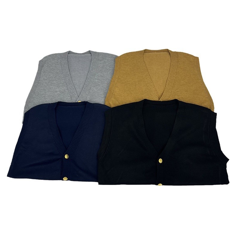 오리지널 JK 유니폼 가을과 겨울 스웨터 단색 학술 스타일 니트 조끼 소녀 학교 버튼 조끼 스웨터