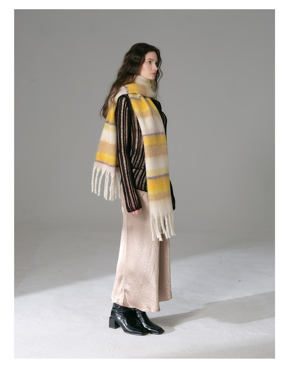 Imitation Cashmere Fringe Scarf For Women Soft Winter Shawl Bib_voghion.com