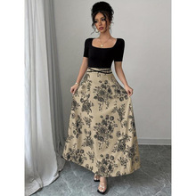 U 73098 French floral maxi dress ��ʽ�黨��ȹ����ͨ�羳