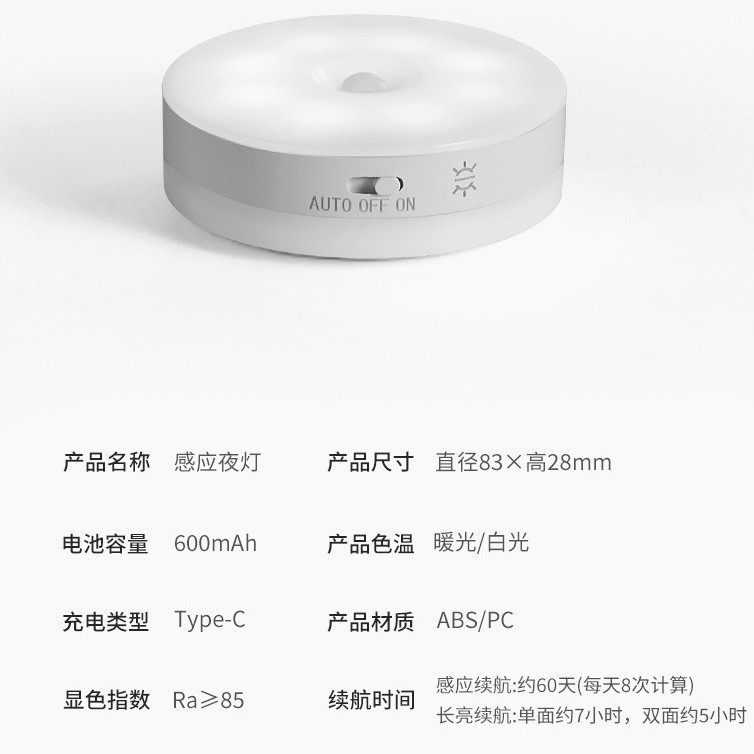 LEDボトムライト、両面発光、充電式、磁気誘導式ナイトライト、ワードローブライト、キャビネットライト、クロスボーダー専用|undefined