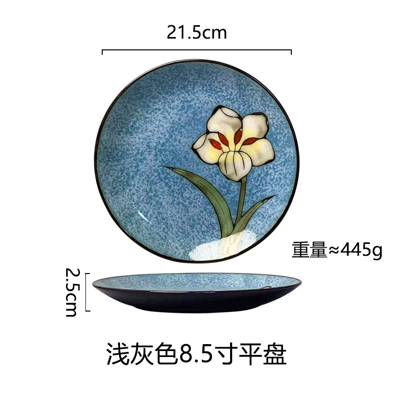 Horno creativo, plato de comida occidental esmaltado, plato de carne, plato de verduras para el hogar, plato de cerámica, plato de pasta de color esmaltado, plato de desayuno al por mayor