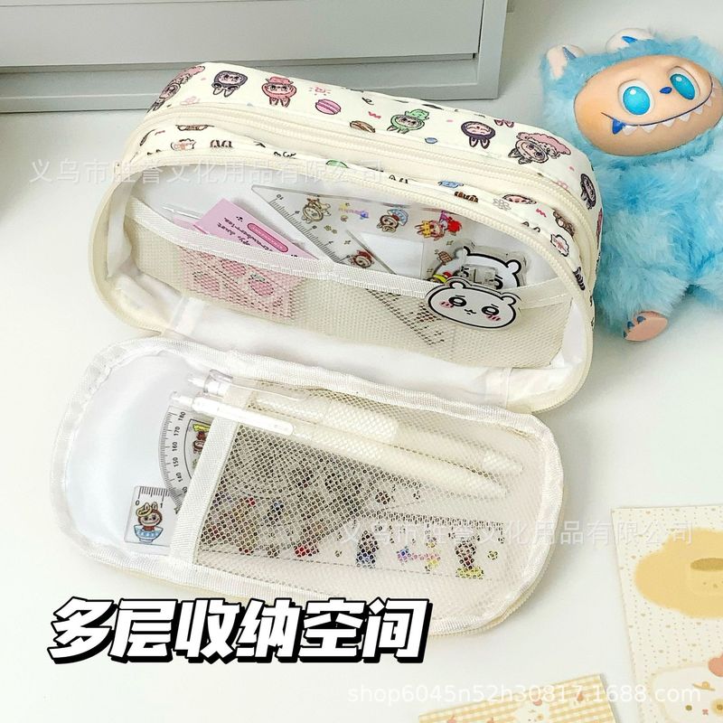 新しいラブブ痛バッグ鉛筆バッグ学生大容量文具バッグ収納袋かわいい多層高価値筆箱|undefined