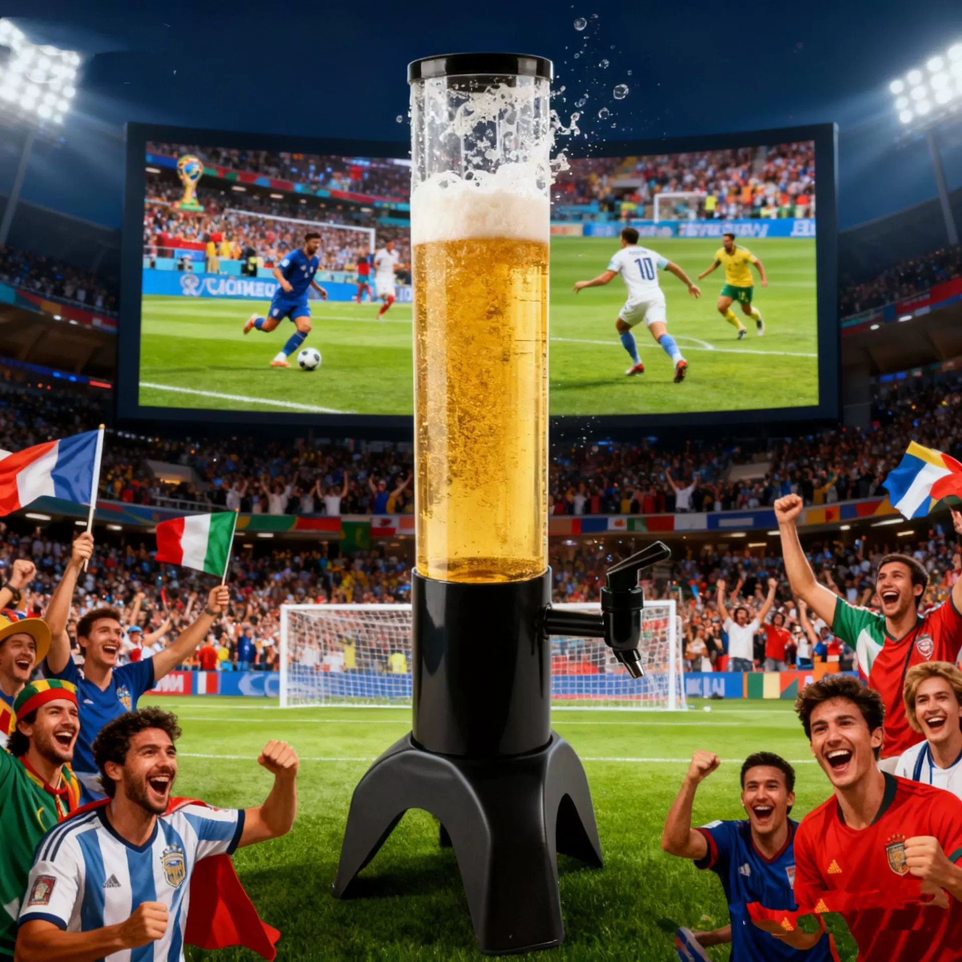 酒炮商用3L网红果汁鼎发光扎啤酒炮饮料桶机果汁塔耐摔啤酒塔酒柱