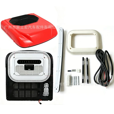 Automotive air conditioning, Integrated with 12V/24V Dc Inverter - 24v-red-new-parking-electric-air-conditioner-all-in-one-machine-eac0029124r