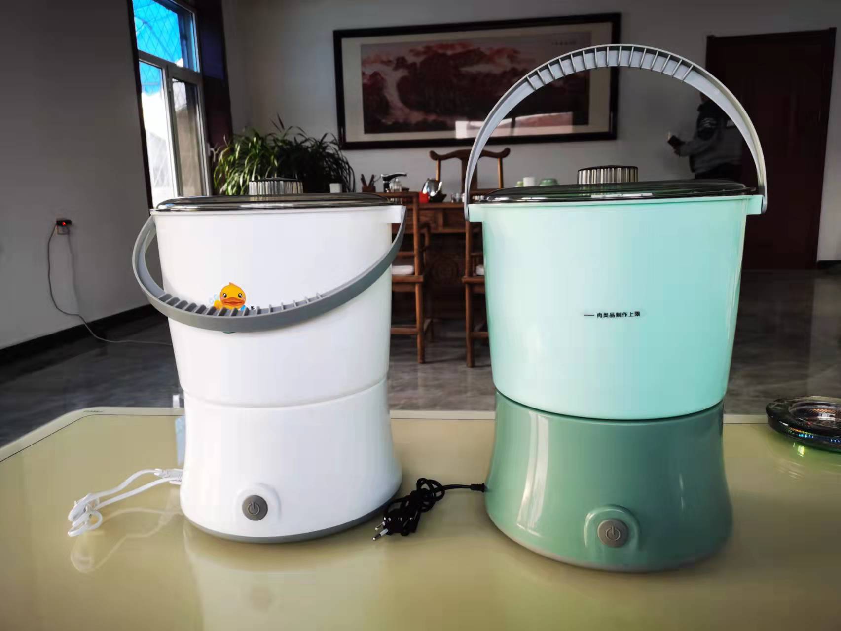 Sub-bucket Mini Washing Machine With Base Underwear Household Convenient Cleaning Semi-automatic Small Single Bucket Washing Machine