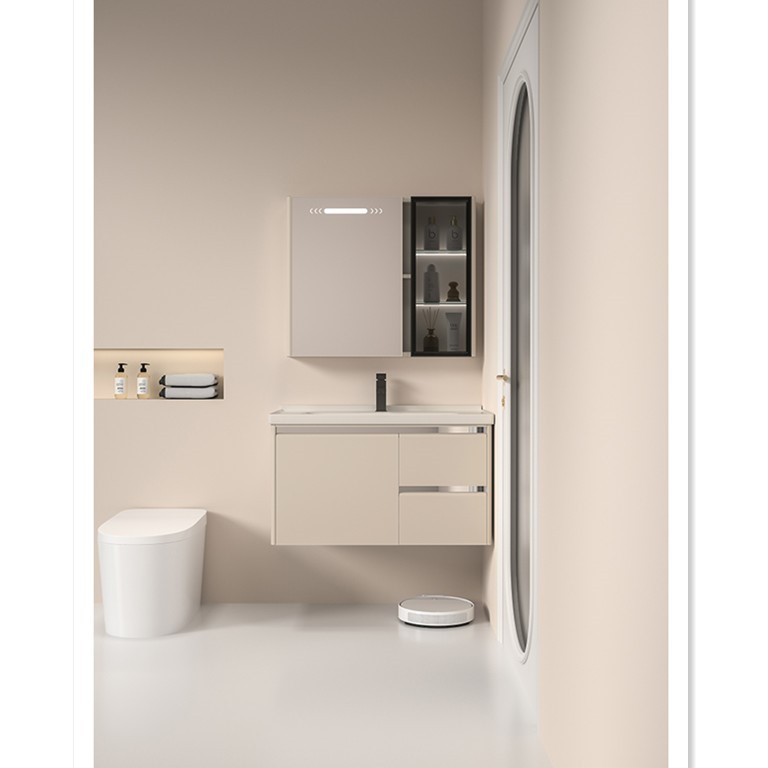 Baño sanitario moderno simple panal de abeja gabinete de baño combinado lavabo de baño lavabo cerámico integral lavabo lavabo