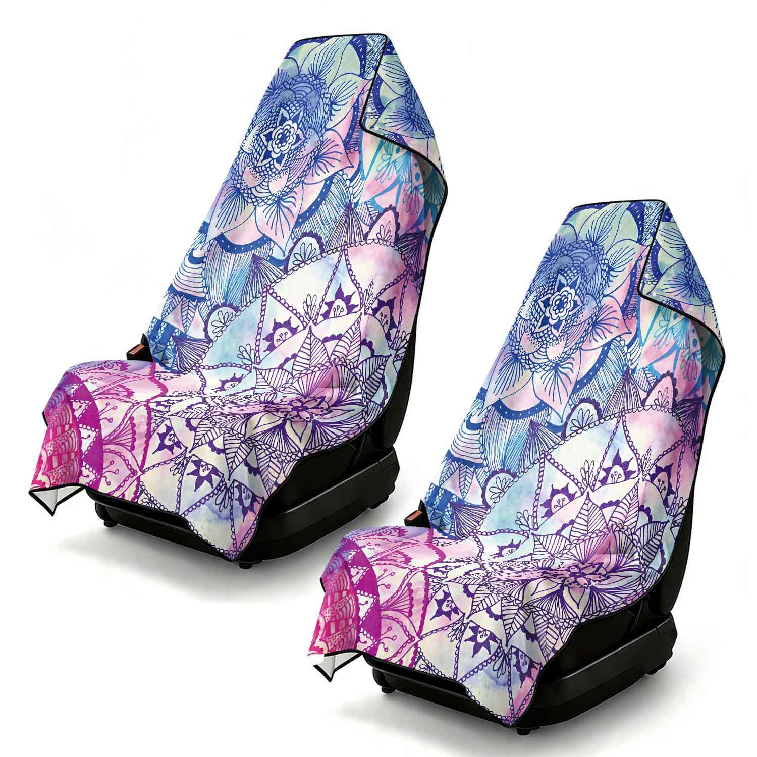 2-piece dual-use car seat cover, ultra-fine fiber, can be used as a beach towel, printed car protective seat cover 6
