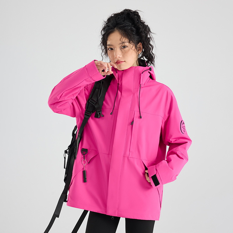 25新款骆陀冲锋衣女三合一秋冬情侣防风防水户外动登山服男外套潮|undefined