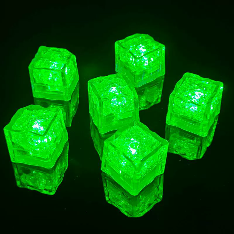 Индукционные мигающие LED-лед–кубики, многоцветные и одноцветные, 12 шт в коробке, для баров и вечеринок