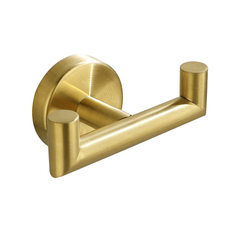 Baño de metal negro doble toalla gancho de acero inoxidable baño creativo gancho de pared detrás de la puerta gancho de ropa