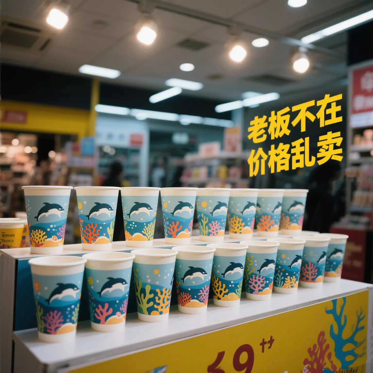 一次性纸杯子外卖商用豆浆早餐杯双层加厚水杯子库存尾货整箱批发