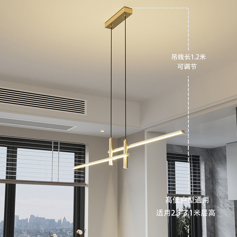 Minimalista una palabra lámpara de comedor lujoso postmoderno estudio creativo diseñador de oficina barra de mesa de comedor lámpara larga