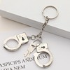 Realistic metal handcuffs, fashionable keychain for beloved, halloween, Birthday gift