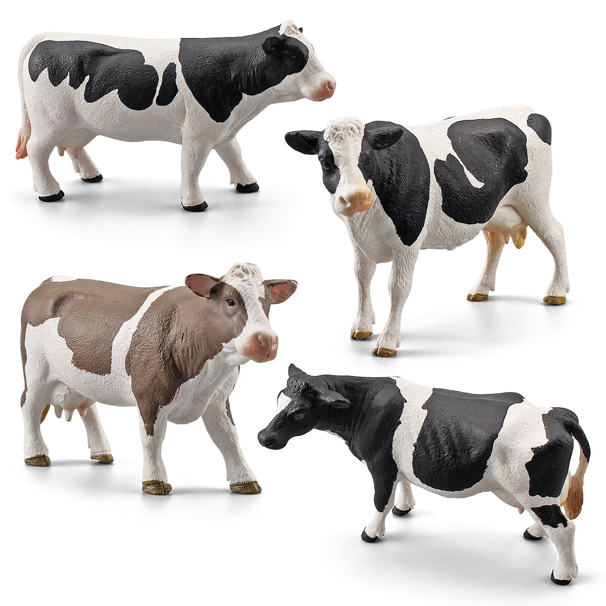 Simulación infantil de animales de pasto modelo de vaca Simental vaca de aves de corral juguetes de decoración estática exportación transfronteriza