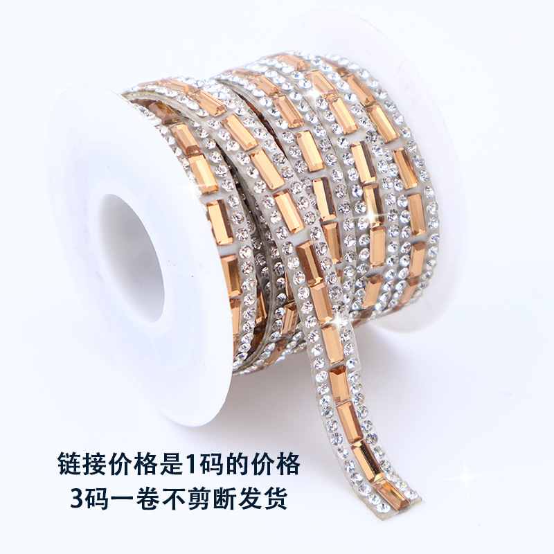 3*7 cristal vidrio amarillo diamante 0,7 cm de ancho