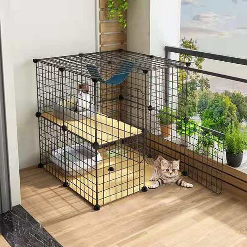 Cat cage cat villa cage household indoor cat house with toilet extra large free space small cat cat bed