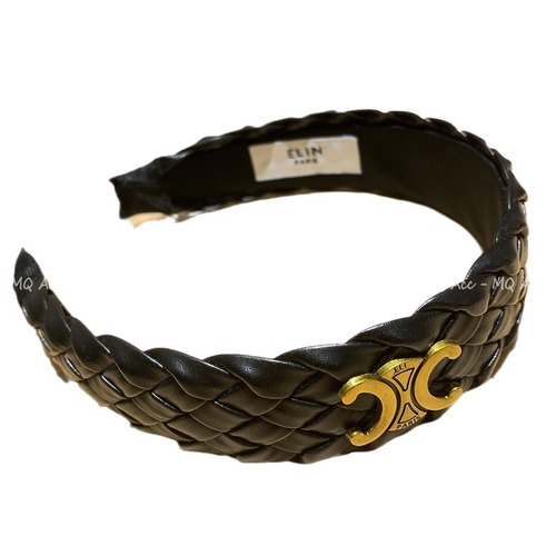 French-style new Arc de Triomphe woven headband wide headband CEL letter fashion retro face-saving hair accessory for women