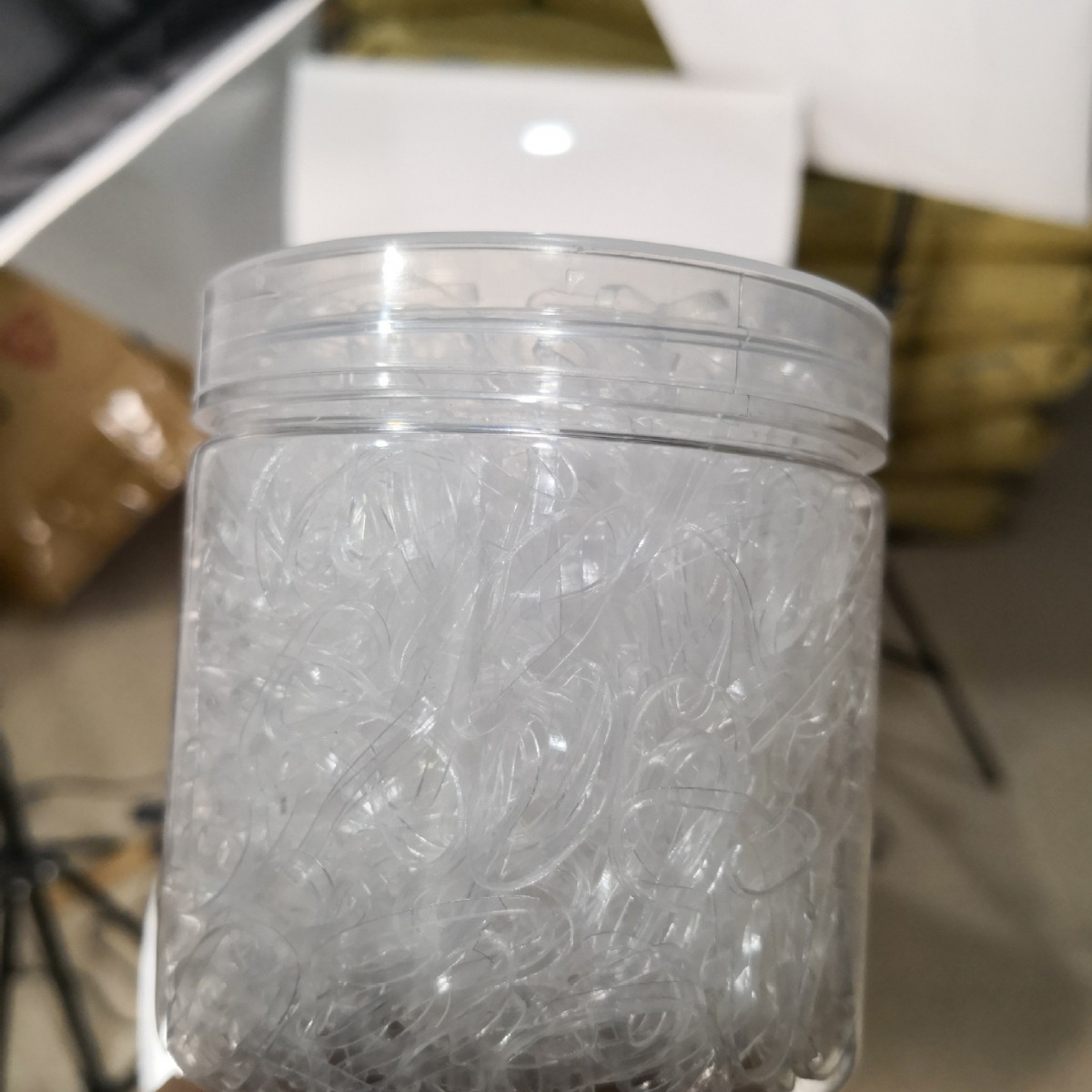 Disposable transparent white children's hair rope