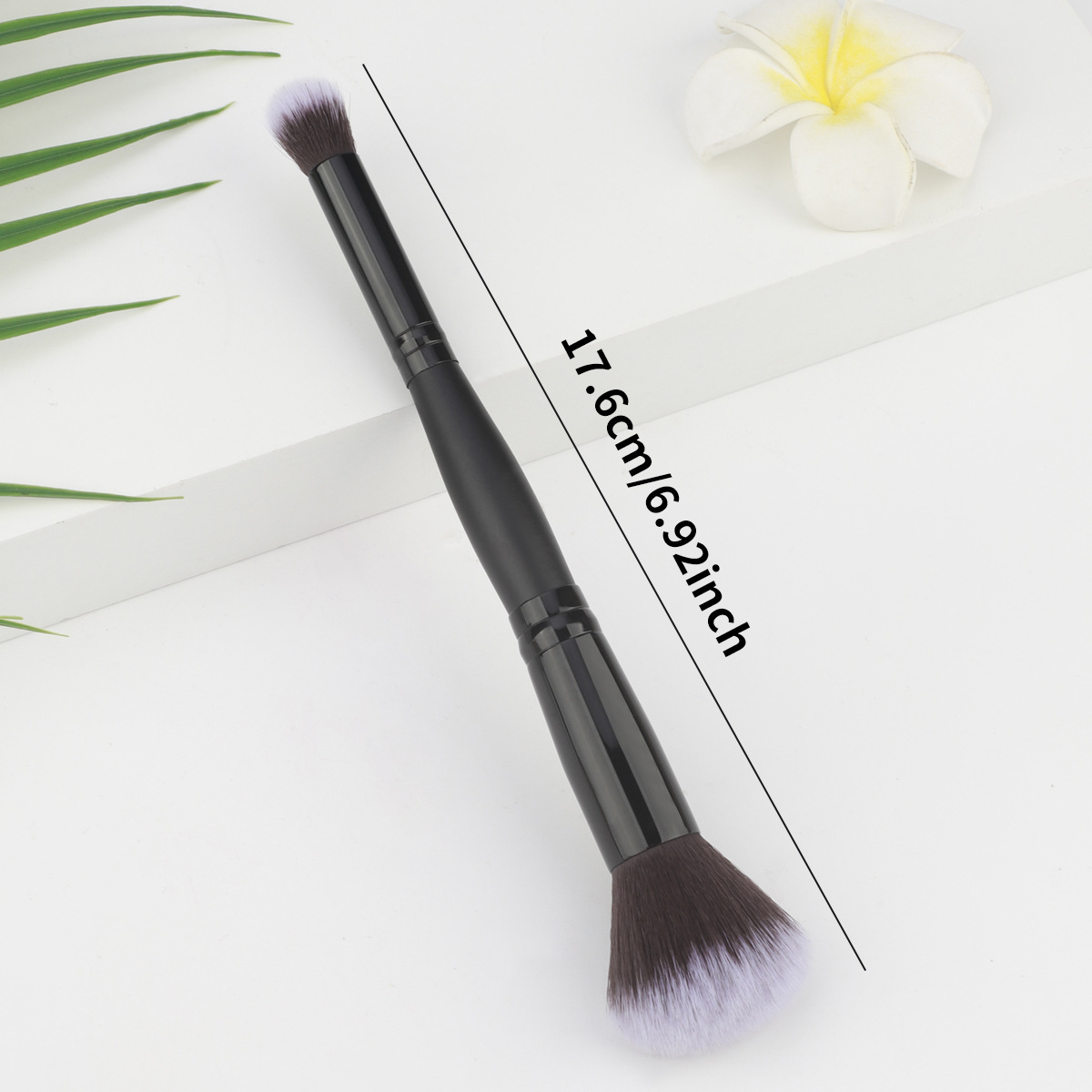 Nuevo cepillo de polvo suelto de doble cabeza transfronterizo, cepillo de sombra de ojos, cepillo de rubor, cepillo de maquillaje multifuncional, herramienta de belleza suave en stock