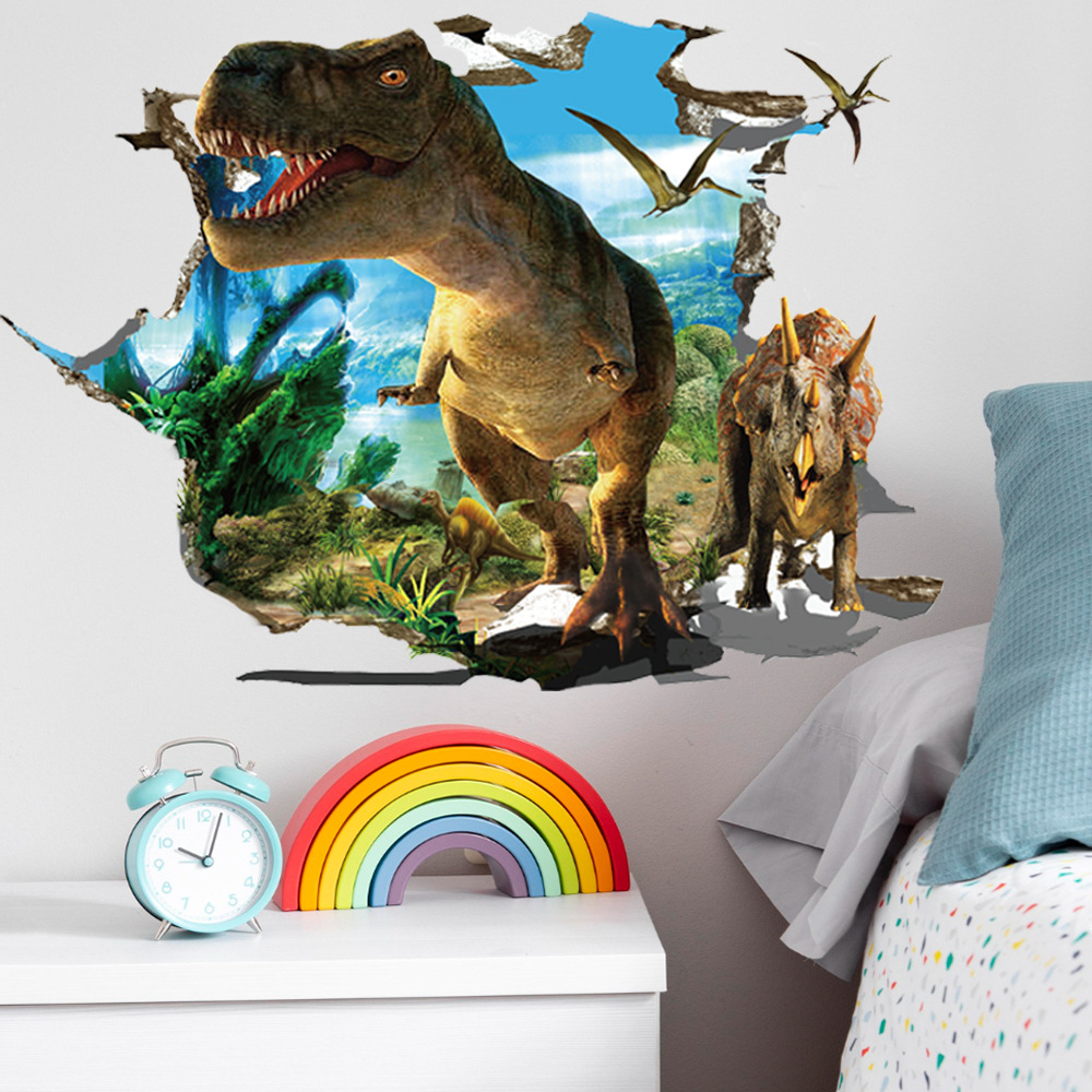 3d cartoon dinosaurus muursticker voor woonkamer en slaapkamer_voghion.com